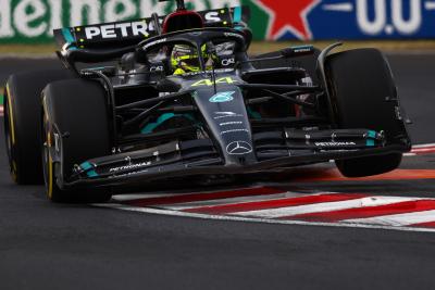 Lewis Hamilton on track at the 2023 Hungarian Grand Prix.